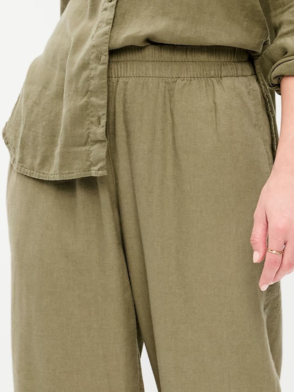 Old Navy High-Waisted Linen-Blend Wide-Leg Pants NWOT Large Tall - Picture 4 of 8